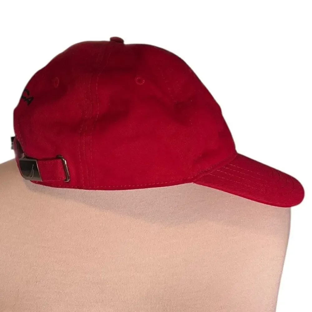 NAUTICA Baseball Cap Red Blue One Size 100% Cotton Used Outdoor Active